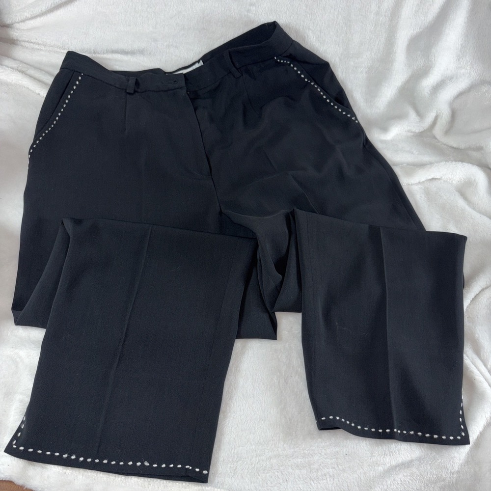 Garfield & Marks vintage 90s black trousers Made In USA Size 10 Quiet luxury EUC